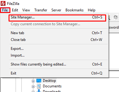 filezilla mac keyboard shortcuts